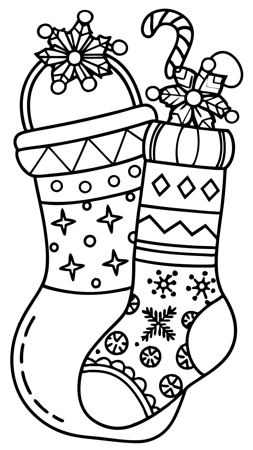 color pages christmas stockings